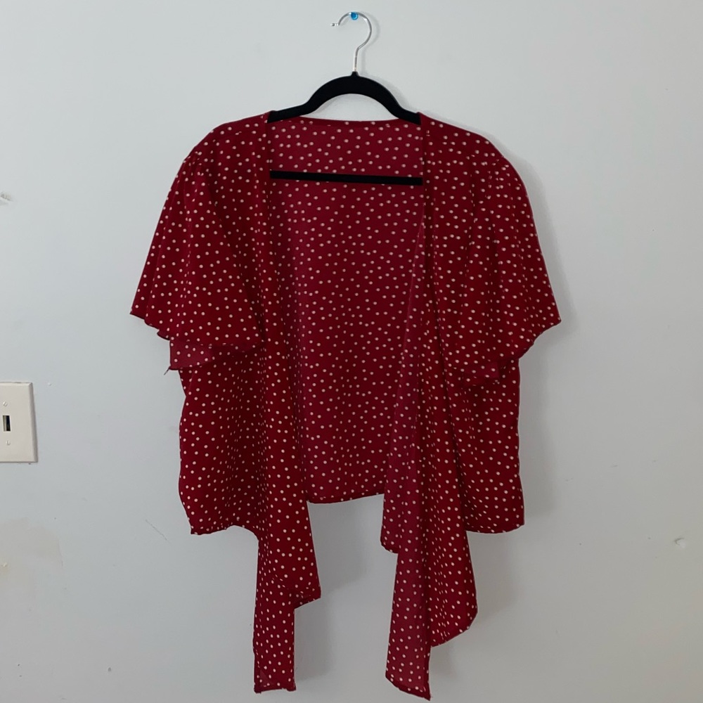 Red PolkaDot Tie Up Crop Top